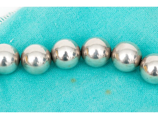 Tiffany & Co. Sterling Silver Striking 12.75 Mm Bead Necklace