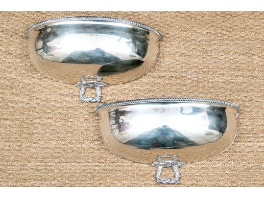 Fantastic Pair Of Silver Plated Wall Pockets