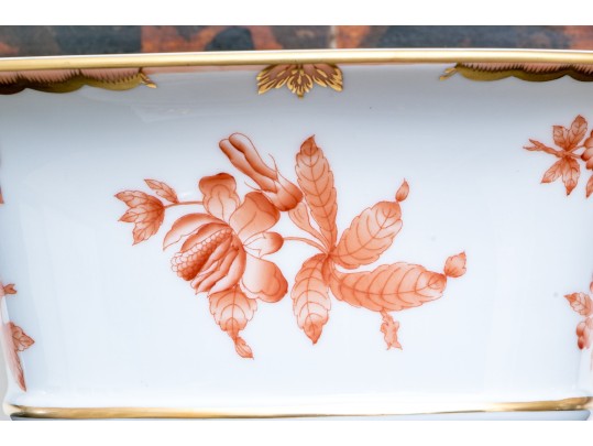 Herend Hand-Painted Porcelain Oval Footed Centerpiece Bowl