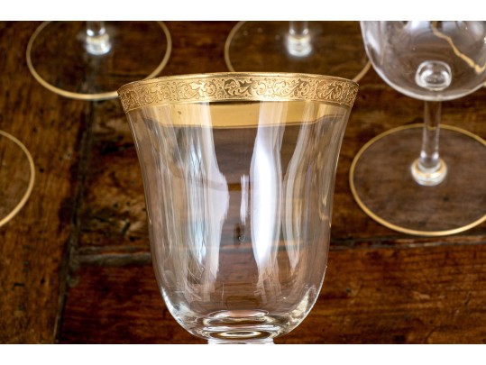 Associated Set Of Sixteen Gold Encrusted Stemware