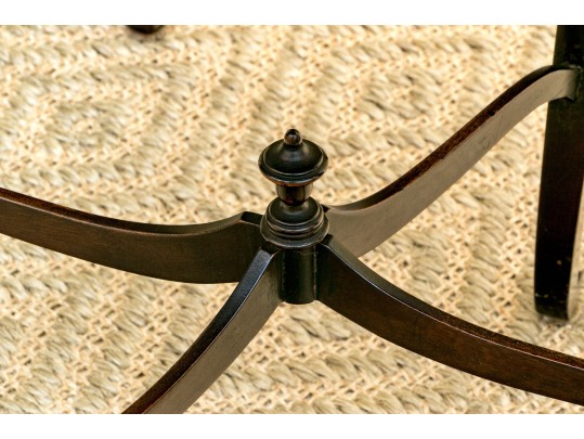 George III Style Pair Of Pie Crust Oval Top Mahogany Side Tables, Ca. 1950 Or Earlier