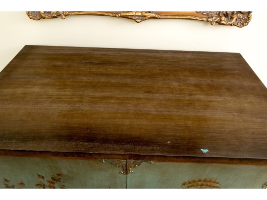 Kensington Furniture Chinoiserie Painted And Hand Carved Walnut American Cabinet On Stand, Ca. 1920