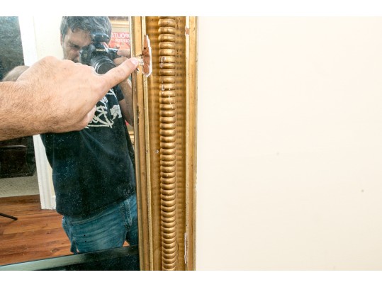 Antique Ca. 1840 Carved And Gilt Finished Framed Mirror