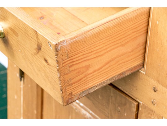 Antique Step Back Pine Cupboard