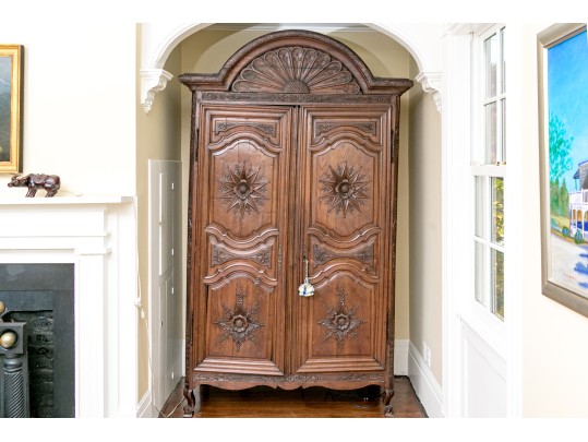 Monumental Continental Late 18th C. Oak Armoire