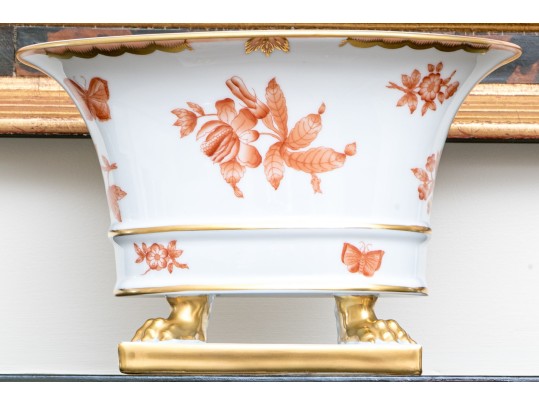 Herend Hand-Painted Porcelain Oval Footed Centerpiece Bowl