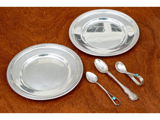 Collection Of Sterling Silver, Including A Pair Of Gorham Plates, 7.16 Ozt Total