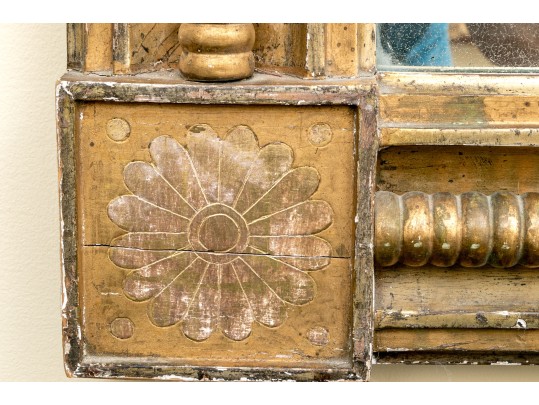 Antique Ca. 1840 Carved And Gilt Finished Framed Mirror
