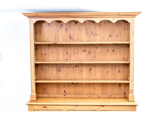 Antique Step Back Pine Cupboard