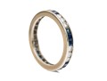 14k Alternating Round Diamond And Square Cut Sapphire Eternity Ring, Size 5.25, See Sizing Note