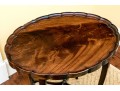 George III Style Pair Of Pie Crust Oval Top Mahogany Side Tables, Ca. 1950 Or Earlier