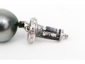 Beautiful Graduated Black Tahitian Pearl Necklace, 8.75mm To 12.25mm, 14k Diamond Set Clasp