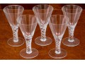 Fantastic Set Of Five Hand-blown Glass Stemware