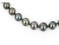 Beautiful Graduated Black Tahitian Pearl Necklace, 8.75mm To 12.25mm, 14k Diamond Set Clasp