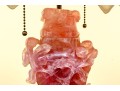 Gorgeous Chinese Carved Rose Quartz Lidded Vase Form Table Lamp, 20th C.