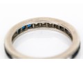 14k Alternating Round Diamond And Square Cut Sapphire Eternity Ring, Size 5.25, See Sizing Note