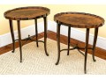 George III Style Pair Of Pie Crust Oval Top Mahogany Side Tables, Ca. 1950 Or Earlier