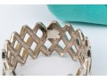 Tiffany & Co. Paloma PIcasso Sterling Silver Fabulous Ultra Wide Lattice Hinged Bangle Bracelet