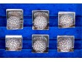 Set Of Six English Sterling Silver Marked Place Card Settings, 6.38 Ozt.