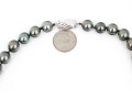 Beautiful Graduated Black Tahitian Pearl Necklace, 8.75mm To 12.25mm, 14k Diamond Set Clasp