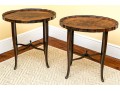 George III Style Pair Of Pie Crust Oval Top Mahogany Side Tables, Ca. 1950 Or Earlier