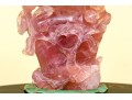Gorgeous Chinese Carved Rose Quartz Lidded Vase Form Table Lamp, 20th C.