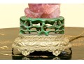 Gorgeous Chinese Carved Rose Quartz Lidded Vase Form Table Lamp, 20th C.