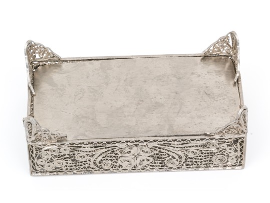 Elegant Vintage Silver Filigree Box 