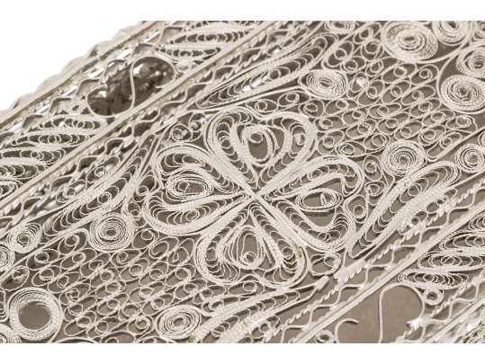 Elegant Vintage Silver Filigree Box 
