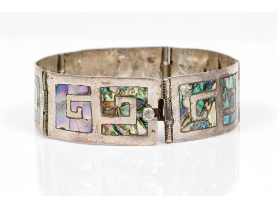 Lot Of Assorted Lot Of Lovely Abalone Jewelry Pieces, Sterling And Silverplate