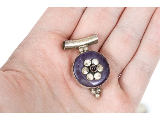 Sterling Silver Assorted Lot Of Pretty Purple Charoite Jewelry Pieces