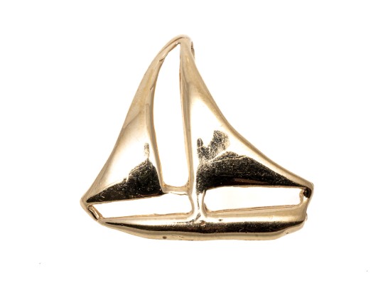 Cheerful 14K Sail Boat Charm Pendant