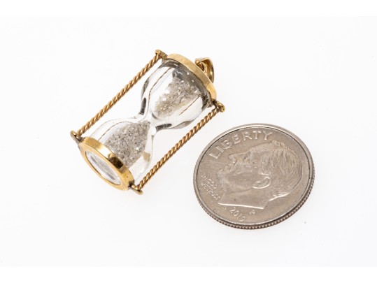 Unique 10K Hourglass Pendant