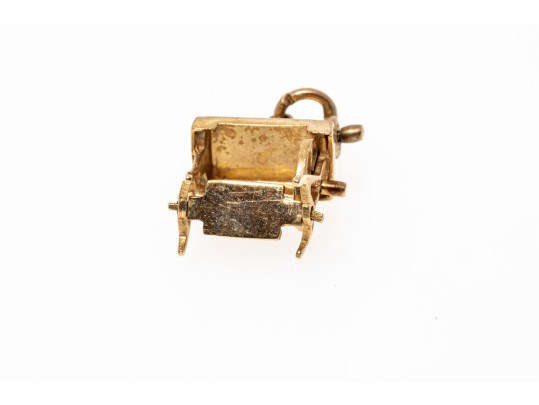 Dainty 14K Sewing Machine Charm Pendant