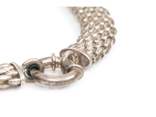 Sterling Silver Wide Mesh Choker Necklace