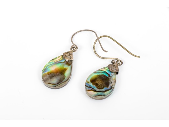 Lot Of Assorted Lot Of Lovely Abalone Jewelry Pieces, Sterling And Silverplate