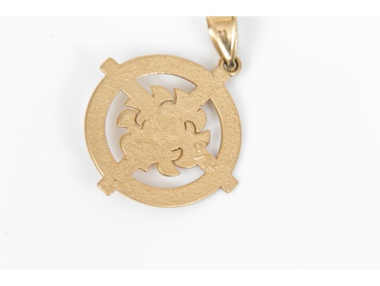 14k Yellow Gold Christ Heri Hodie Semper Jubilee Cross Pendant