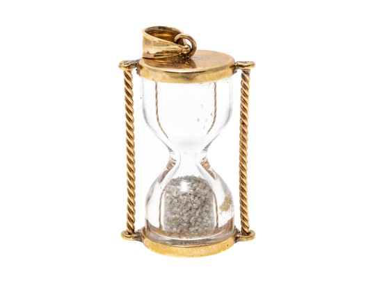 Unique 10K Hourglass Pendant