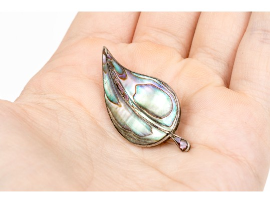 Lot Of Assorted Lot Of Lovely Abalone Jewelry Pieces, Sterling And Silverplate