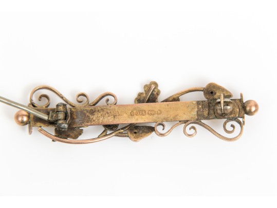 9k Yellow Gold Lot Of Vintage And Antique Bar Pins