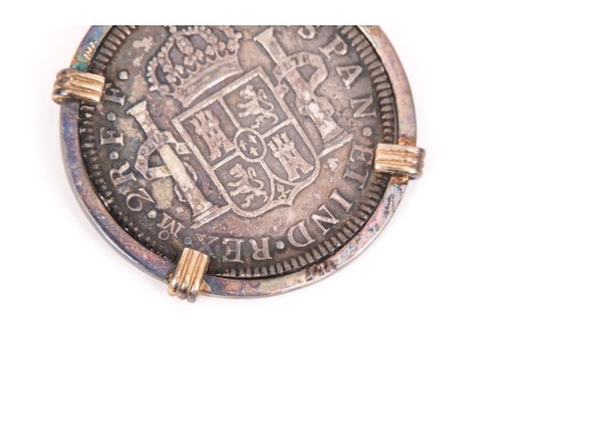 Coin Pendant With 14k Yellow Gold Border