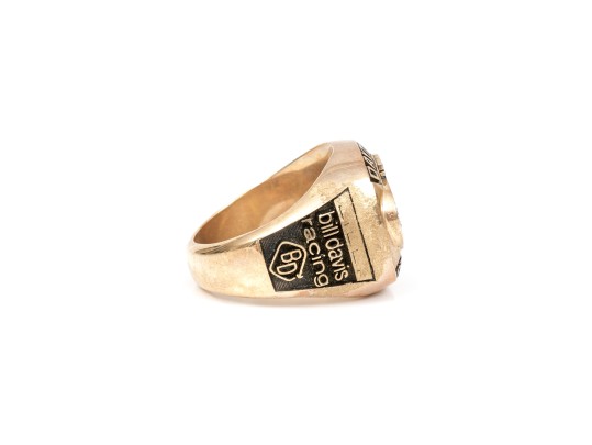 10k Yellow Gold Fabulous Daytona 500 2002 Black And White Diamond Winners Ring, Size 12.5