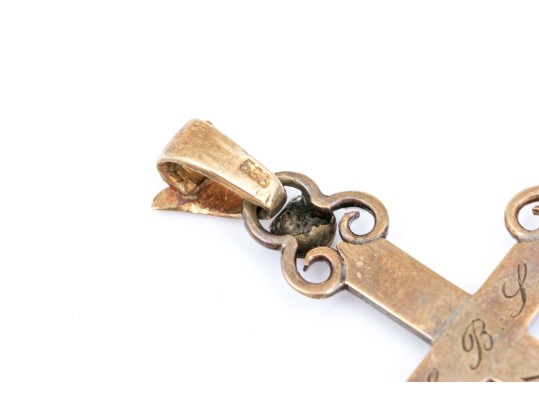 14k Gold Striking Vintage Large Decorative Cross