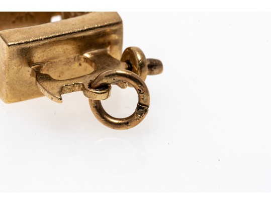 Dainty 14K Sewing Machine Charm Pendant