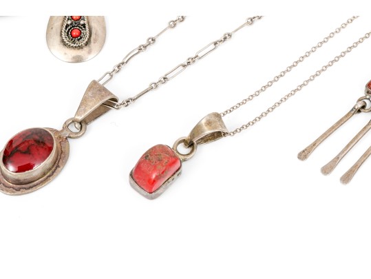 Lot Of Assorted Handsome Southwestern Style Sterling Silver Jewelry Pieces