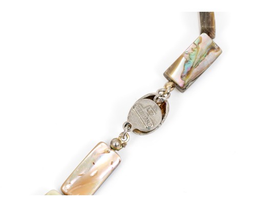 Lot Of Assorted Lot Of Lovely Abalone Jewelry Pieces, Sterling And Silverplate