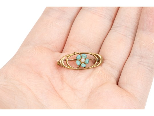 10k Yellow Gold Pair Of Vintage Stick And Scatter Pins