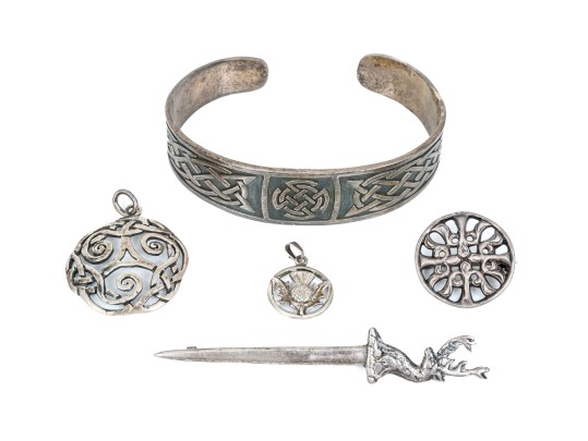 Assorted Lot Of Striking Sterling Silver Celtic Motif Jewelry Pieces