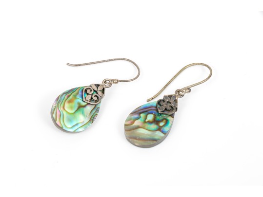 Lot Of Assorted Lot Of Lovely Abalone Jewelry Pieces, Sterling And Silverplate