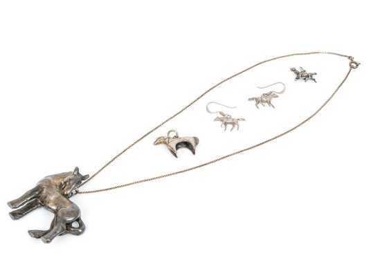 Sterling Silver Assorted Lot Of Handsome Horse Motif Necklaces